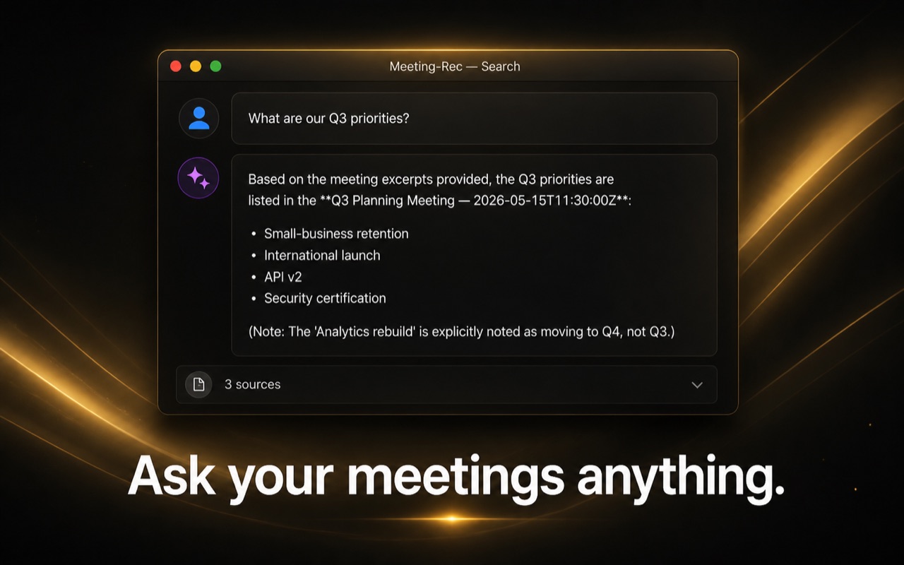 Ask questions across all your meetings with AI search